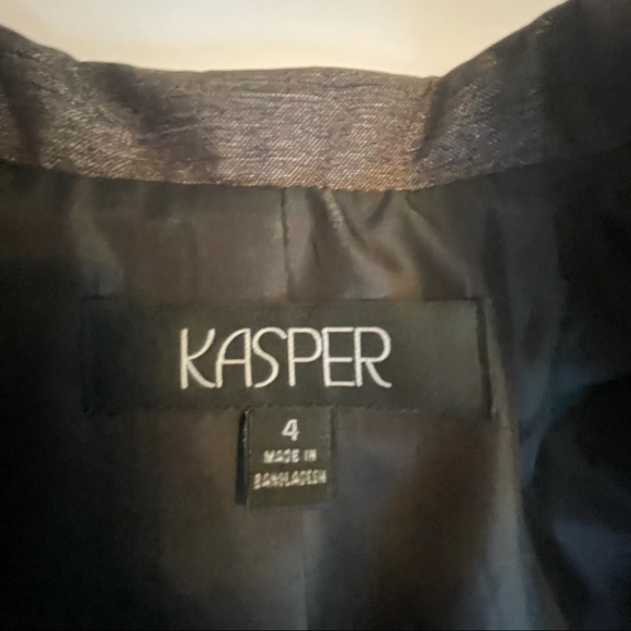 Kasper size 4.  Brown with gold hints of color pant suit * business suit - Picture 9 of 14
